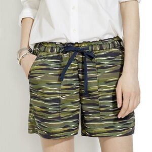 Madewell Pull-On Shorts Cotton Drawstring Camo Women’s Small Green Camouflage